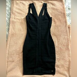 Guess tight black dress with zip